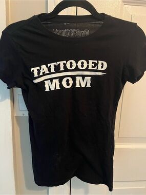 Black "Tattooed Mom" Graphic Tee